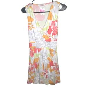 NWT FRESH PRODUCE Womens Small Sleeveless V-Neck Tropical Print Dress (Reg $94)